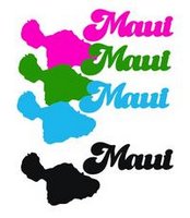 Maui Island w/ Word 2 by 4 Laser Cut