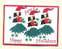 Hula Girls Happy Hula Holidays Greeting Card